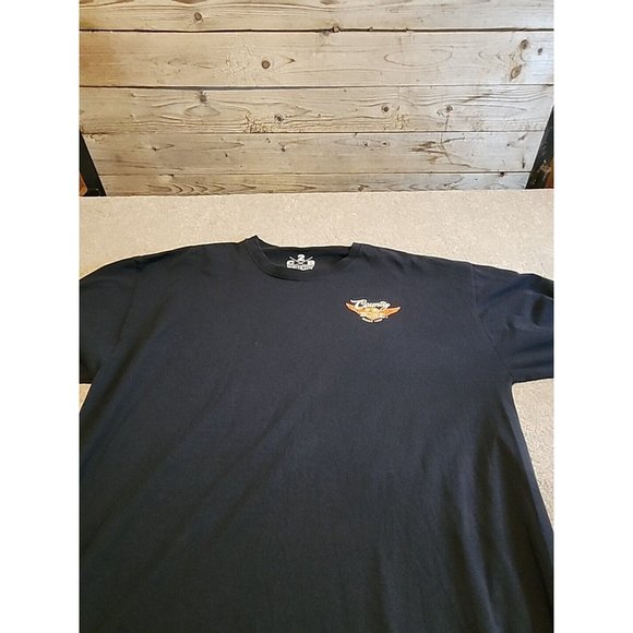 C2B Men Size XL 2-SIDE PRINT T-Shirt Country To The Bone Motorcycle Angle Wings - Picture 3 of 10
